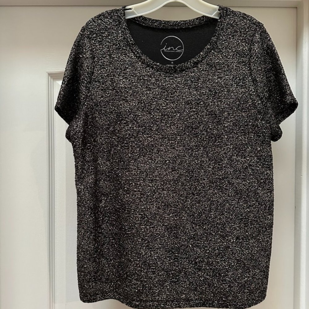 INC black with gold glitter top